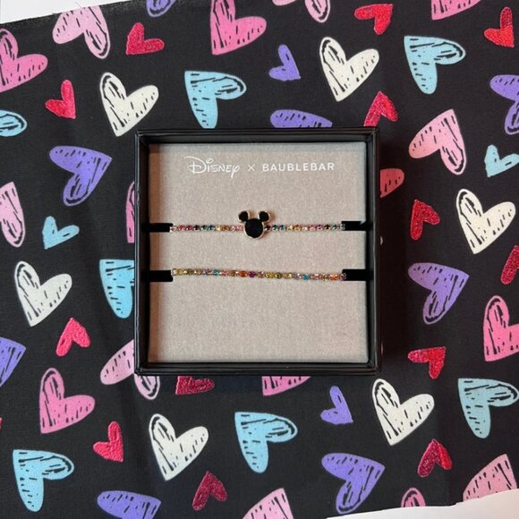Mickey Mouse Multi Color Rhinestone Bracelet Set DISNEYxBaubleBar NIB - Picture 2 of 3